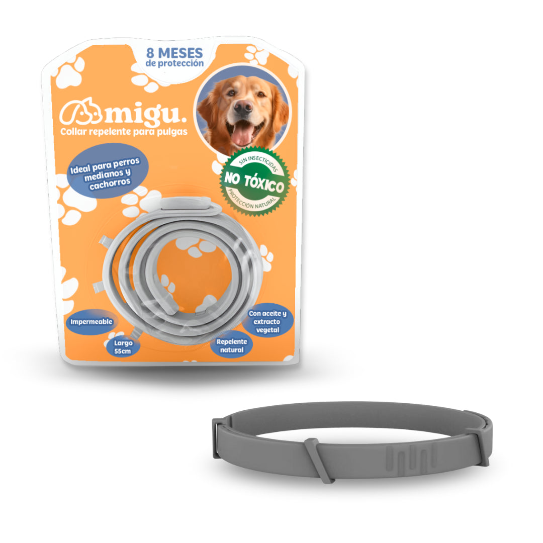Collar MIGU®️ Antipulgas y Antigarrapatas Para Perros - 8 Meses de Protección 100% Natural
